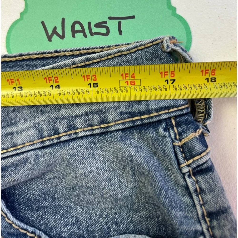True Religion Ricky Big T Shorts Mens 34 Light Wash Relaxed Flap Denim Y2K Sk8